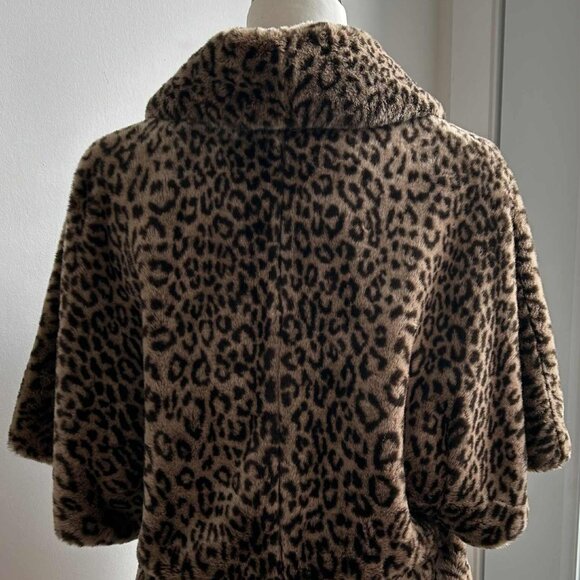 Calvin Klein Ultra Soft Leopard Faux-Fur Shawl-Collar Jacket Elbow Sleeve – US S - Picture 5 of 11